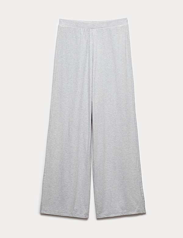 Cosy Knit Ribbed Wide Leg Lounge Joggers - JP