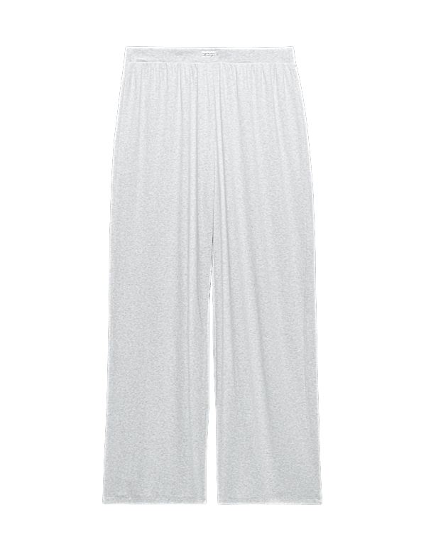 Cotton Rich Ribbed Wide Leg Pyjama Bottoms
