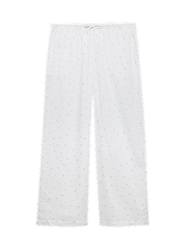 Pure Cotton Floral Check Pyjama Bottoms
