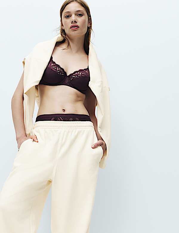 Cotton Rich Loopback Wide Leg Joggers - JE