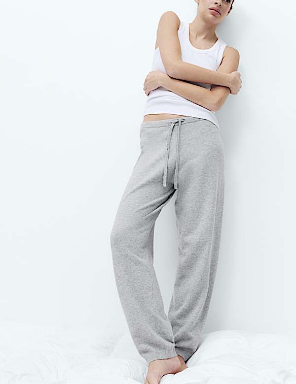 Loungewear-Strickhose mit Barrel-Bein - DE