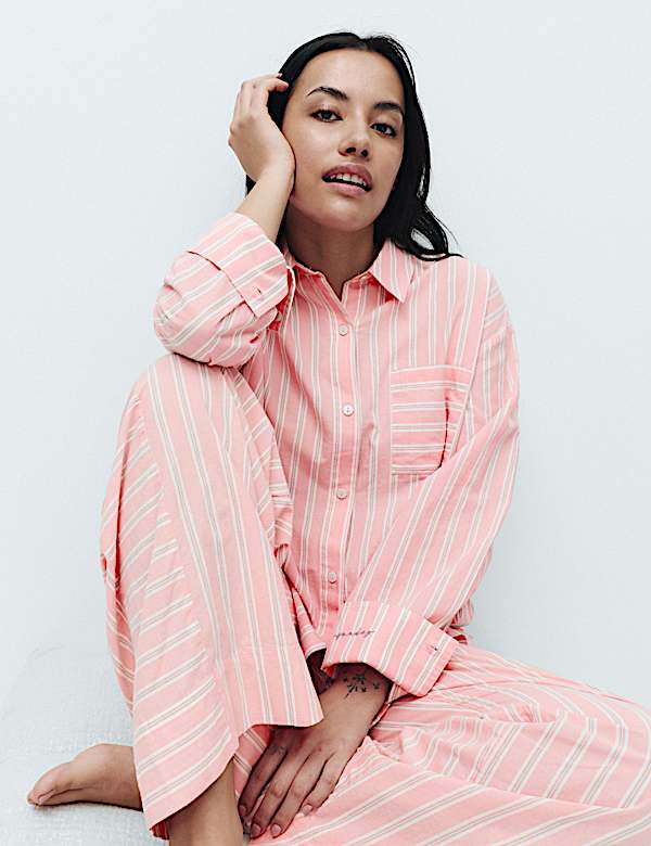 Pure Cotton Cambric Striped Pyjama Bottoms - HU