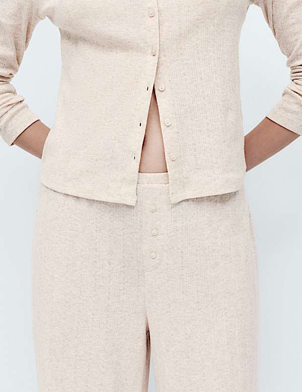 Pointelle Wide Leg Lounge Bottoms - NL