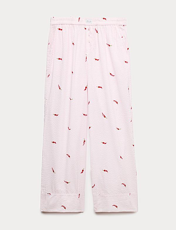 Parte de abajo de pijama de sirsaca de modal de algod&oacute;n con estampado de chiles - US