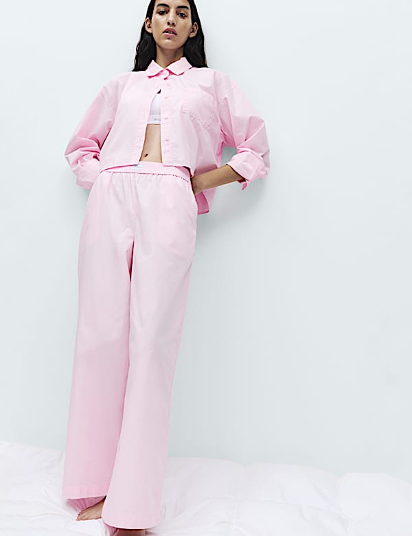 Pure Cotton Wide Leg Pyjama Bottoms