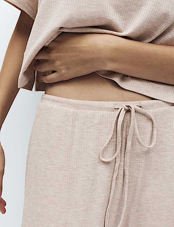 Modal Rich Ribbed Pyjama Bottoms