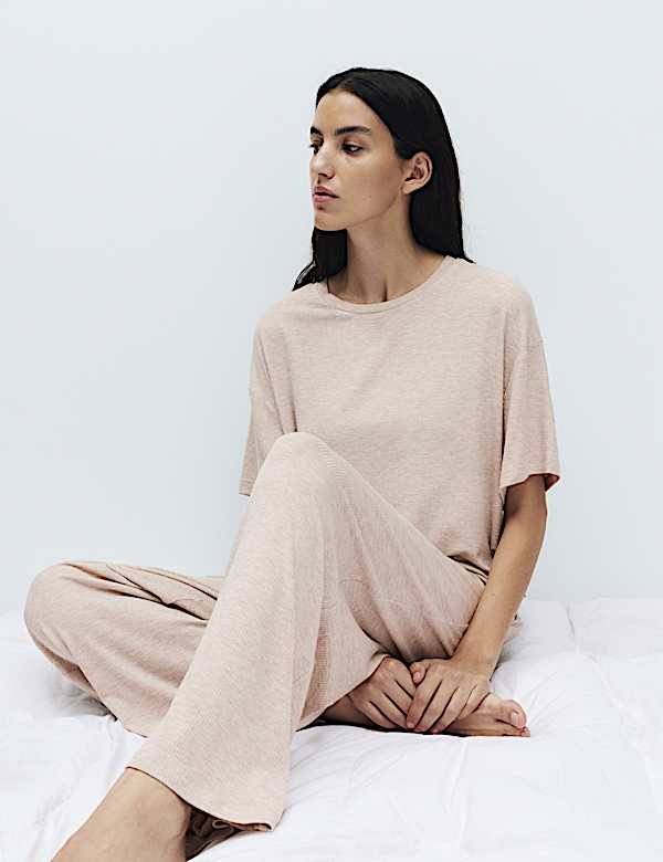 Modal Rich Ribbed Pyjama Bottoms