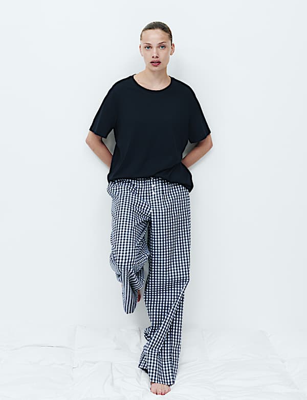 2 Pack Pure Cotton Printed Pyjama Bottoms