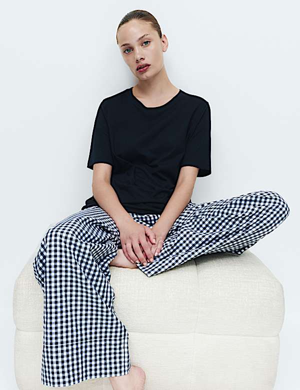 2 Pack Pure Cotton Printed Pyjama Bottoms