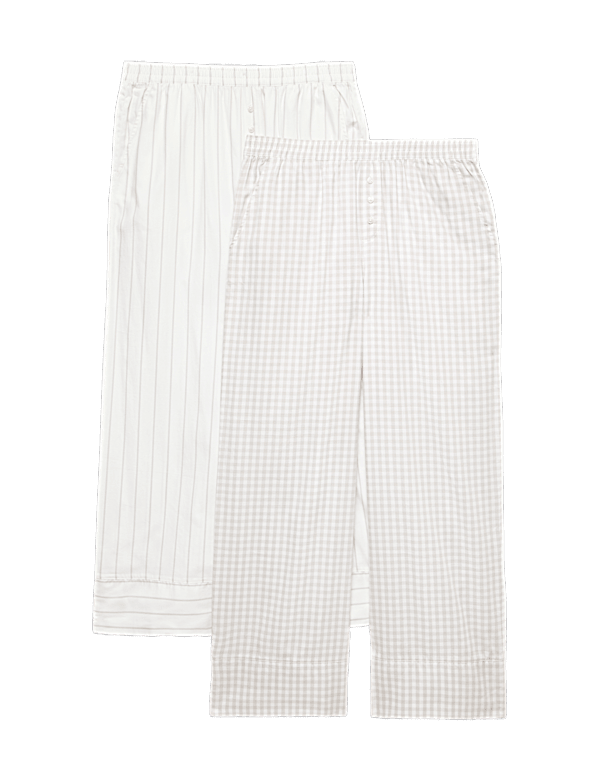 2 Pack Pure Cotton Printed Pyjama Bottoms
