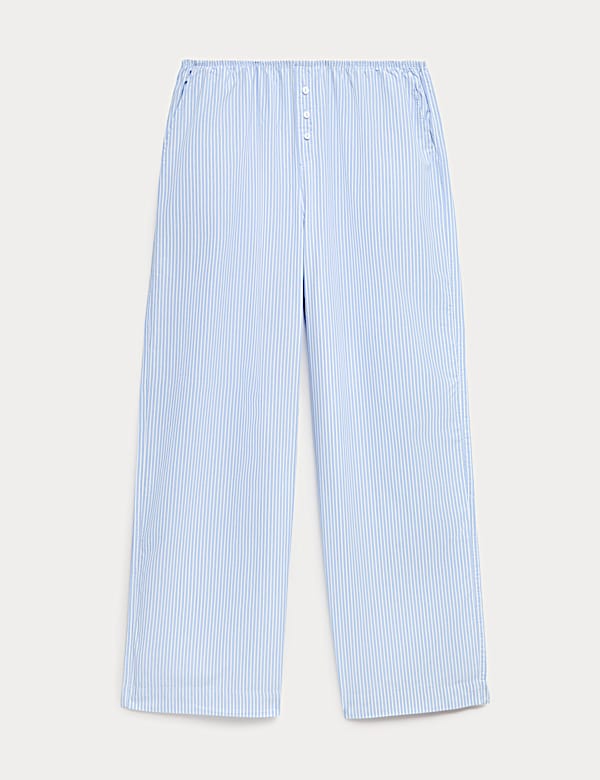 Pure Cotton Poplin Striped Pyjama Bottoms - JE