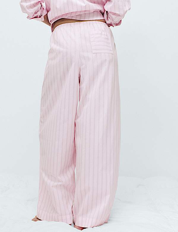 Pure Cotton Poplin Striped Pyjama Bottoms - JE