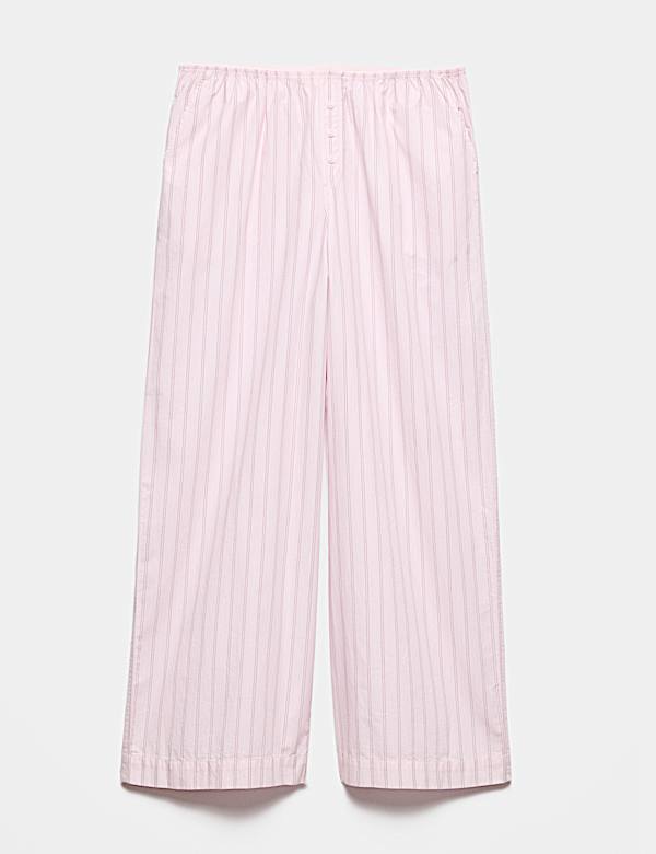Pure Cotton Poplin Striped Pyjama Bottoms - JE