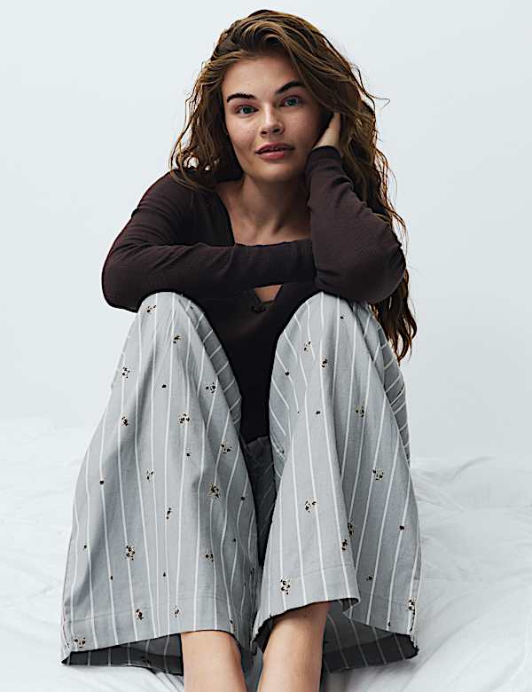 Cotton Rich Floral Pyjama Bottoms - AU