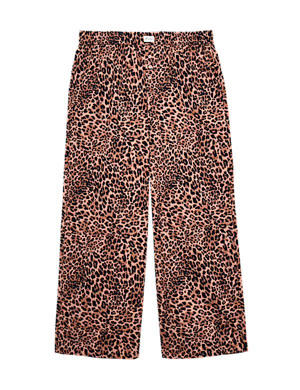 Pure Cotton Poplin Leopard Pyjama Bottoms