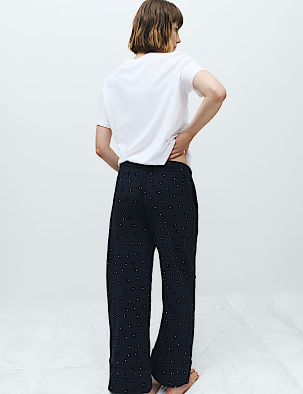 Pure Cotton Striped Muslin Pyjama Bottoms - RS