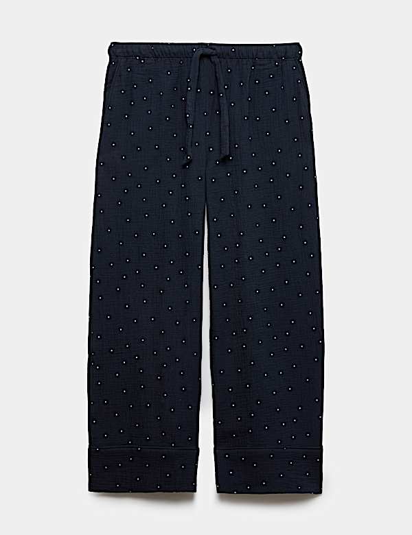 Pure Cotton Striped Muslin Pyjama Bottoms - RS