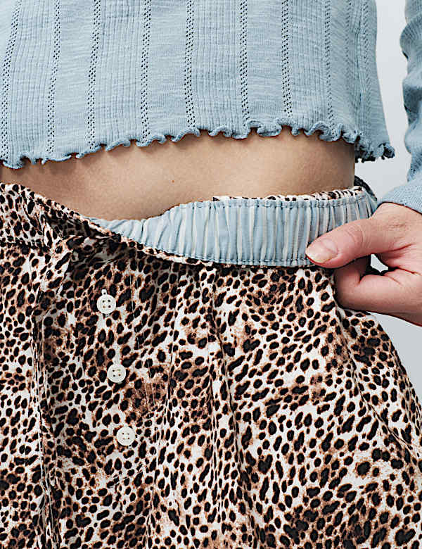 Pure Cotton Animal Print Pyjama Bottoms - CA
