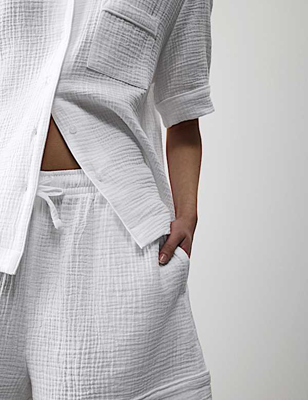 Pure Cotton Muslin Revere Shortie Set - JP