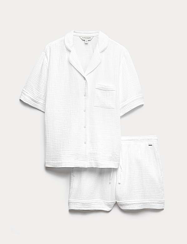 Pure Cotton Muslin Revere Shortie Set - JP