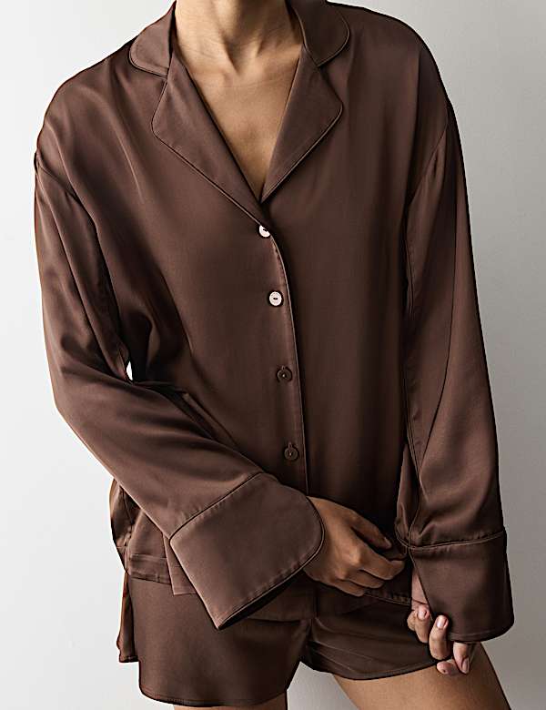 Satin Revere Pyjama Top - JE
