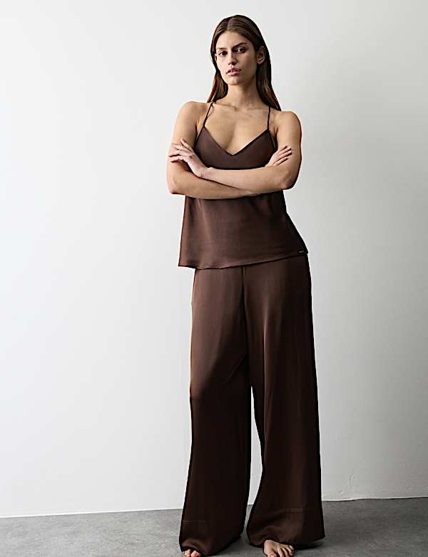Satin Wide Leg Bottoms