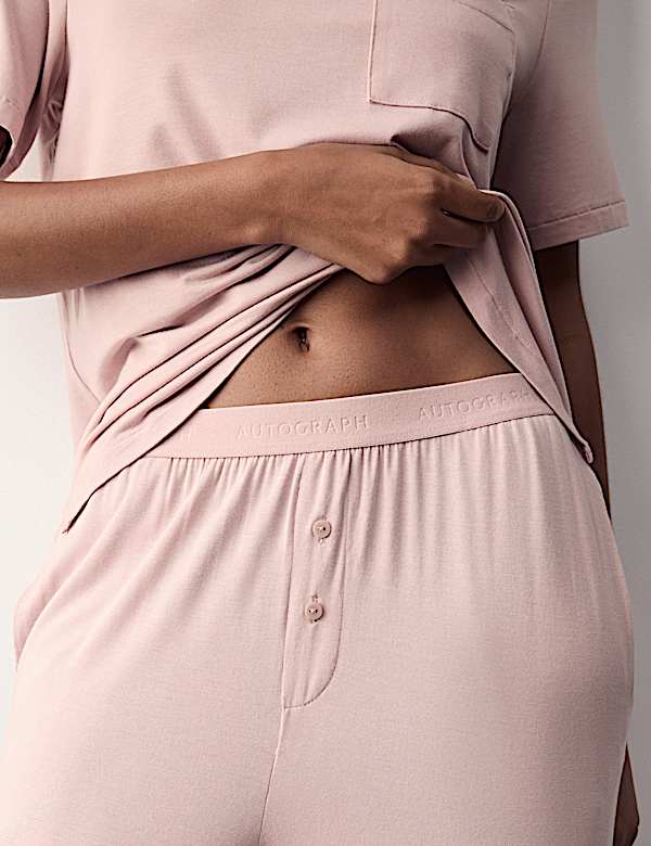 Modal Rich Wide Leg Pyjama Bottoms - TW