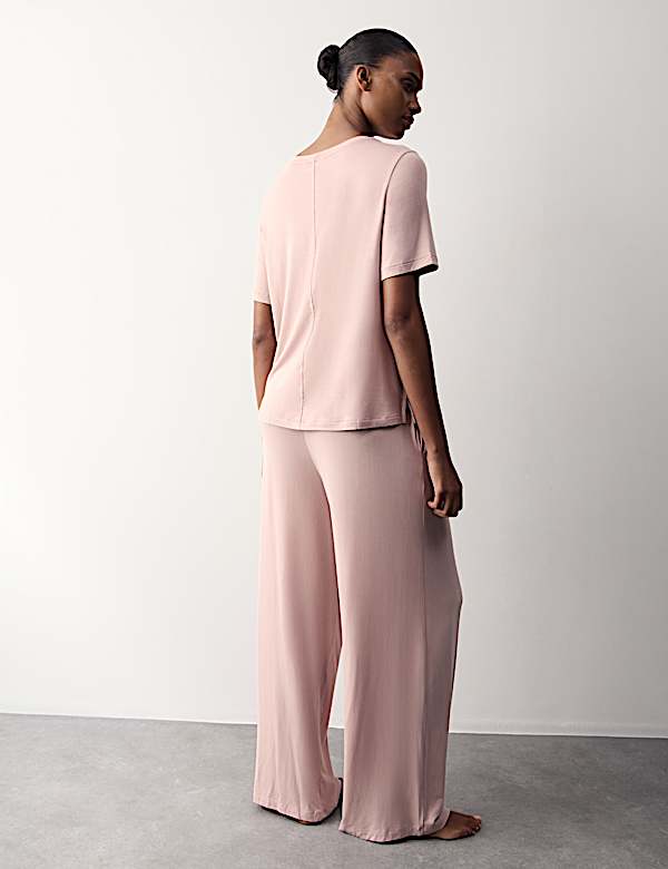Modal Rich Wide Leg Pyjama Bottoms - TW