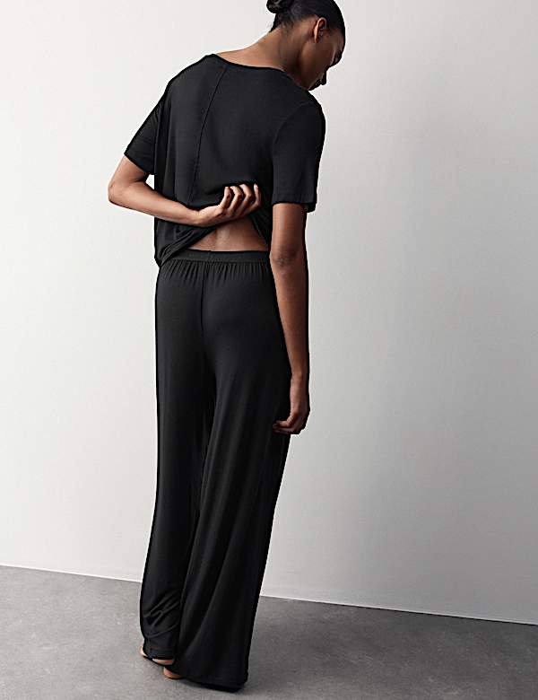 Modal Rich Wide Leg Pyjama Bottoms - CZ