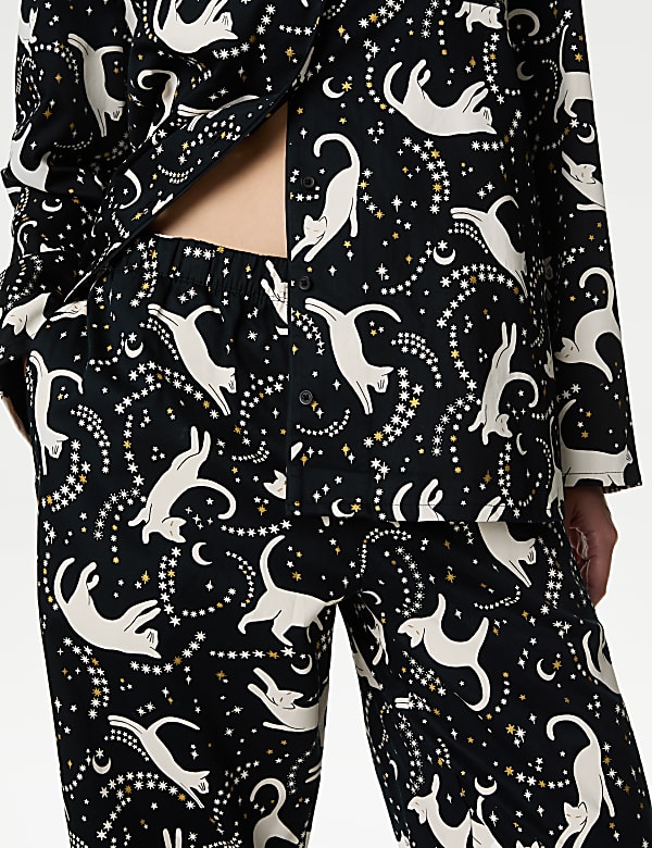 Pure Cotton Cat Print Pyjama Set