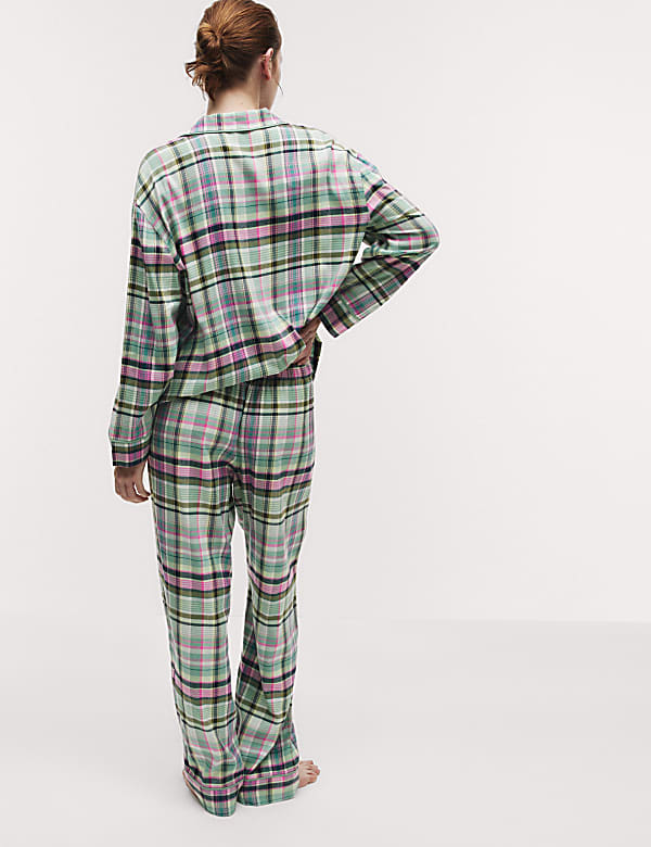 Cotton Blend Checked Pyjama Set - ID