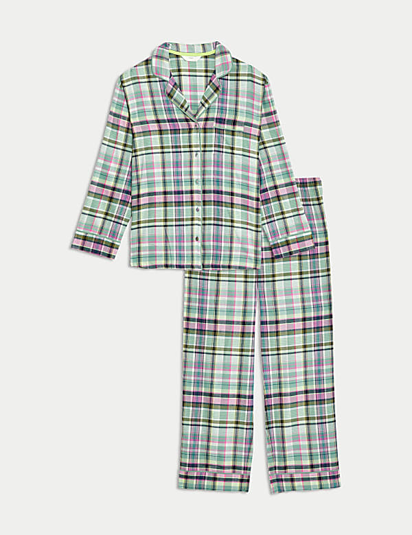 Cotton Blend Checked Pyjama Set - ID