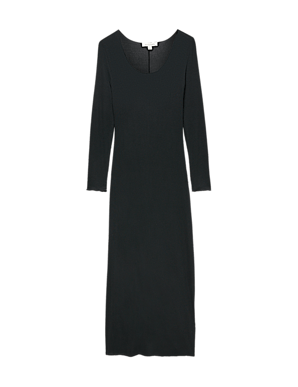 Sheer Ribbed Long Sleeve Nightdress