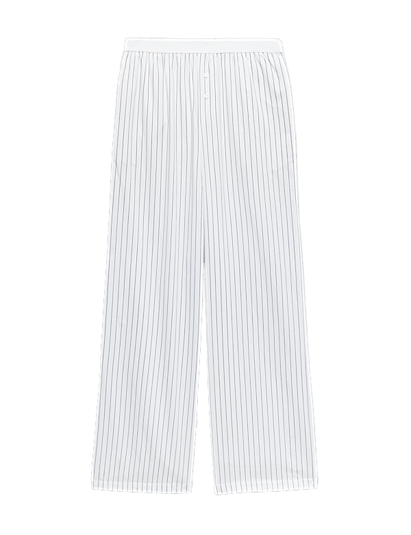 Pure Cotton Striped Wide Leg Pyjama Bottoms