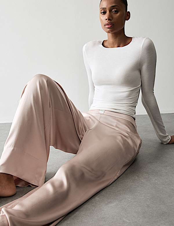 Premium Satin Wide Leg Pyjama Bottoms - JP