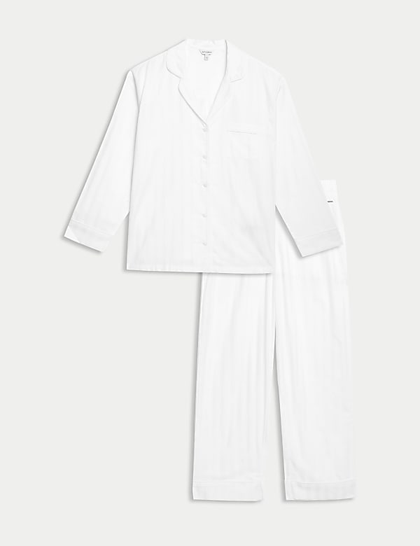 Pure Cotton Sateen Striped Pyjama Set - CN