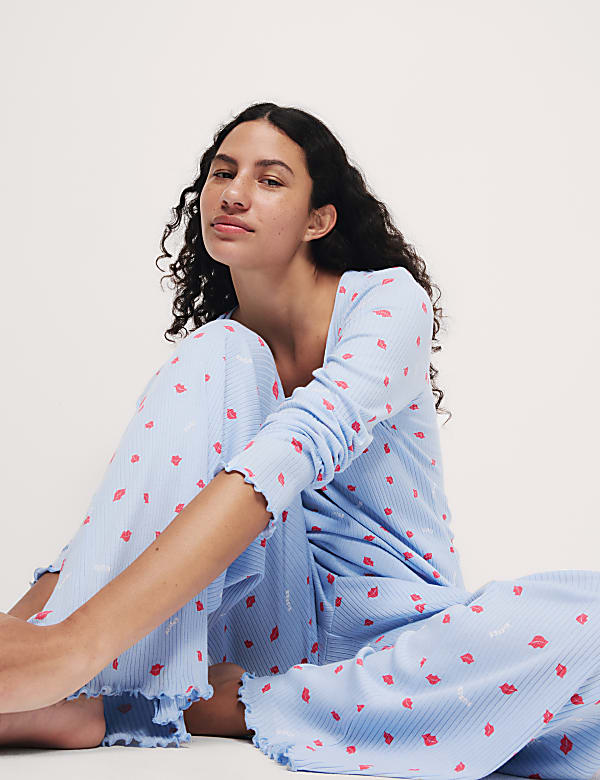 Cool Comfort™ Printed Ribbed Pyjama Set