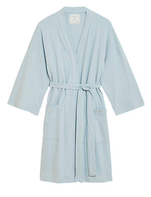 Pure Cotton Waffle Shawl Neck Gown