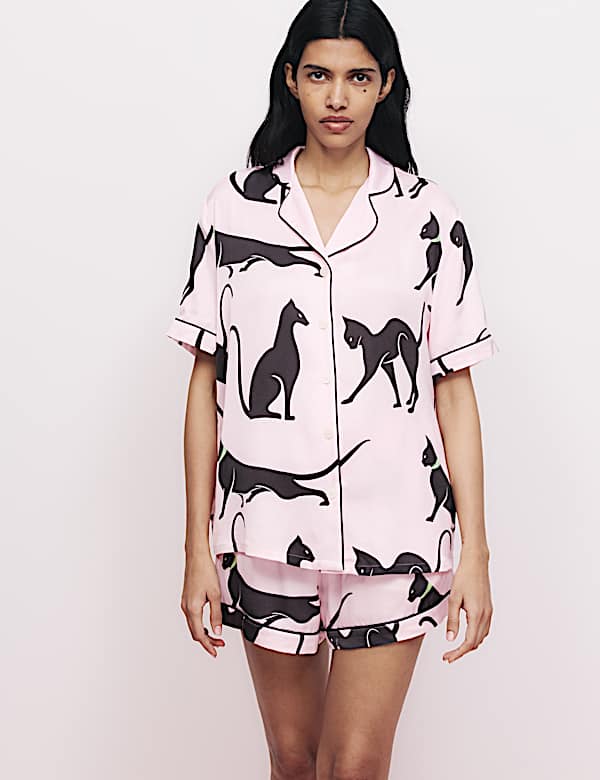 Ensemble shorty à imprimé chat - FR