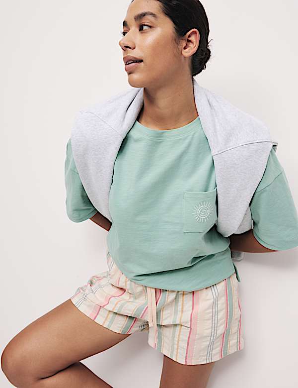 Cotton Rich Striped Shortie Set - SK