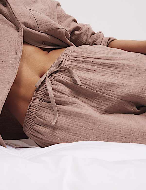 Pure Cotton Dobby Muslin Revere Pyjama Set - UA