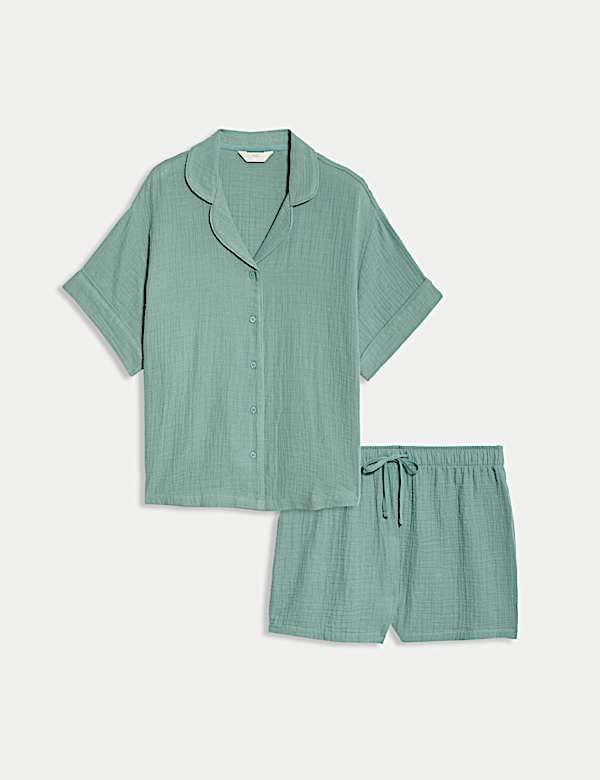 Pure Cotton Muslin Revere Shortie Set - FR