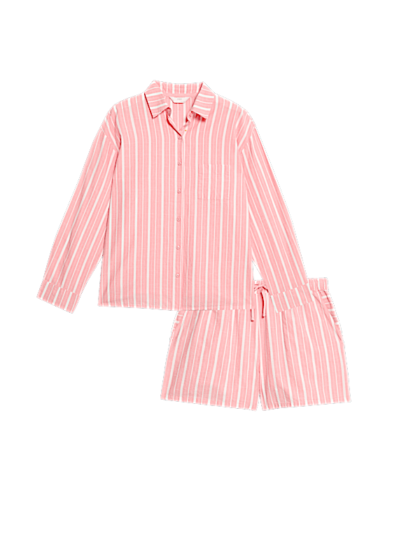 Pure Cotton Cambric Striped Shortie Set