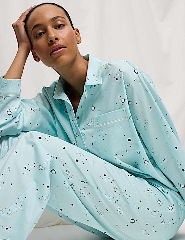 Satijnen pyjama van katoen met Eid-print - NL