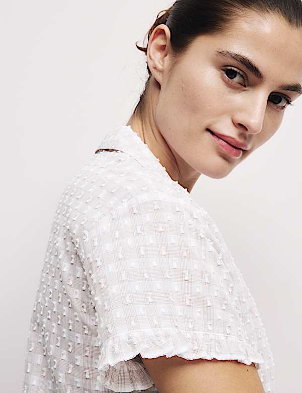 Pure Cotton Gingham Cropped Pyjama Set - AU