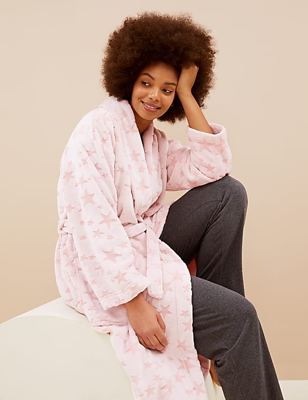 Buy Fleece Carved Dressing Gown at Marks Spencer