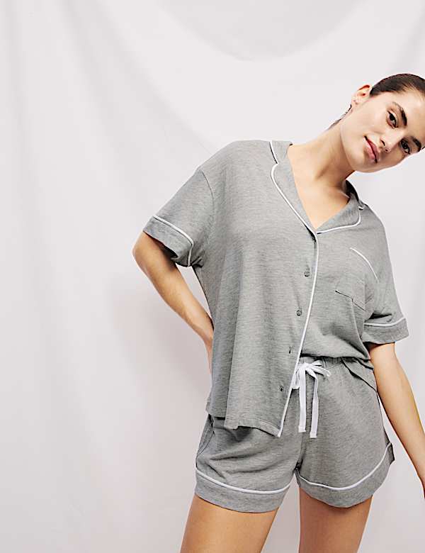 Ensemble shorty en coton et modal à revers - CH