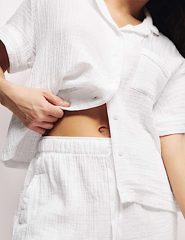 Pure Cotton Dobby Muslin Shortie Set - KR