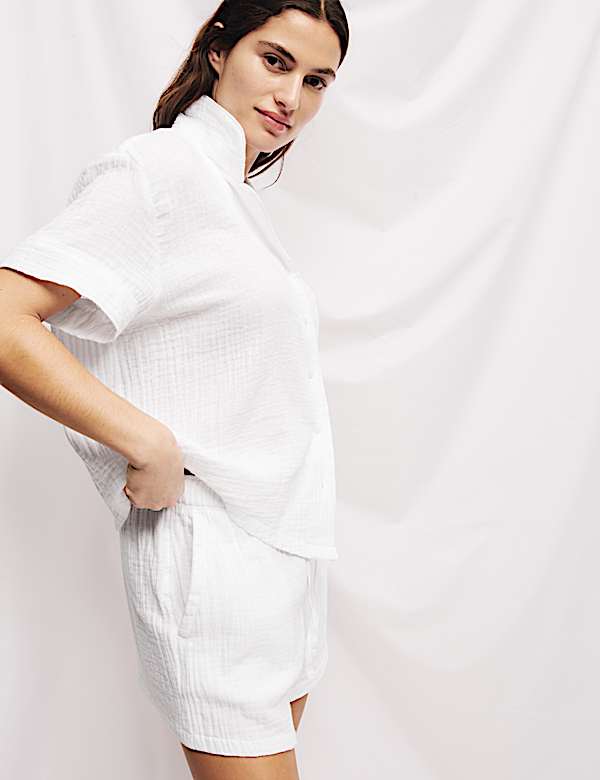 Pure Cotton Dobby Muslin Shortie Set - KR