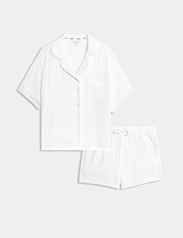 Pure Cotton Dobby Muslin Shortie Set - KR